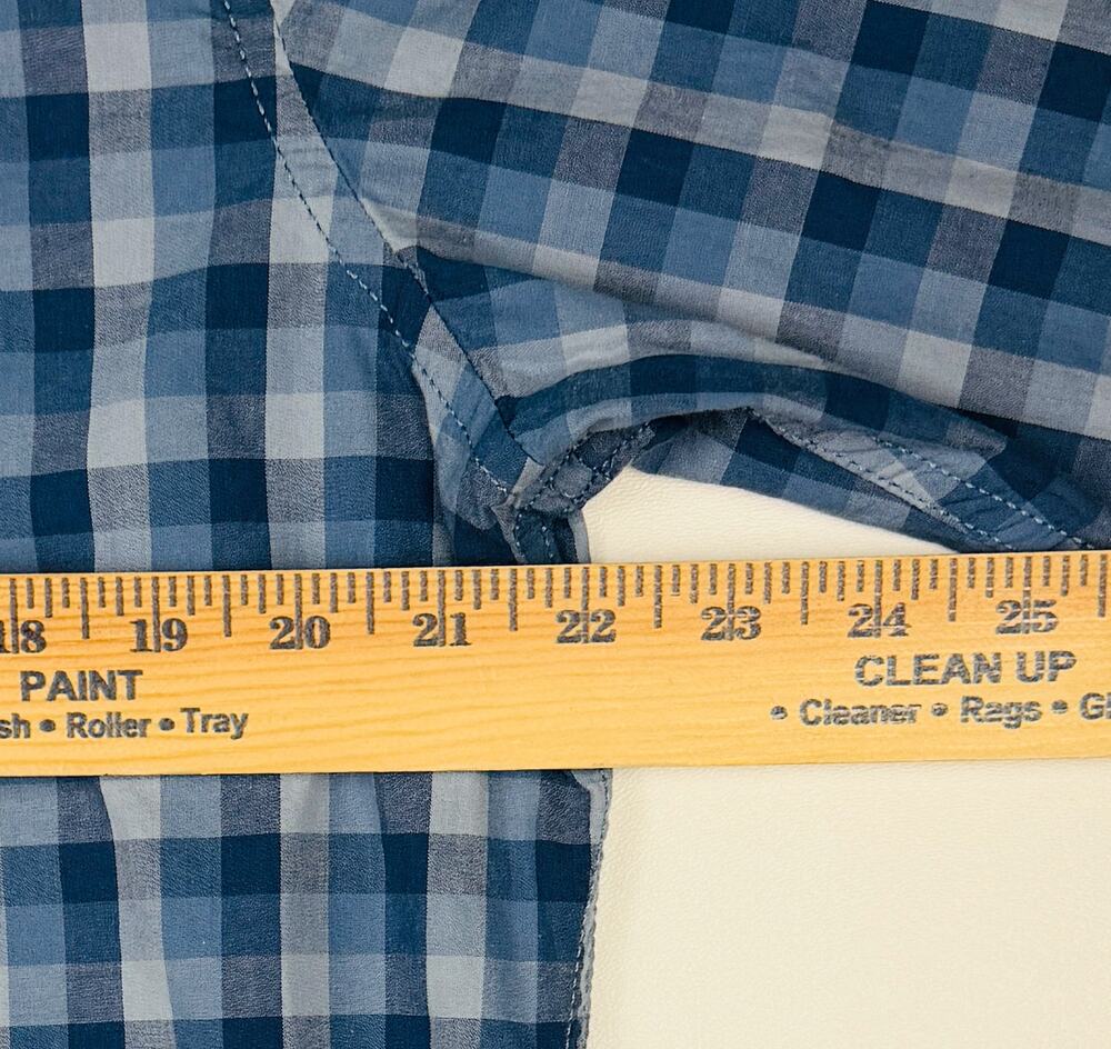 Urban Pipeline Men's Blue Plaid Button Front Shirt XL Lightweight Casual